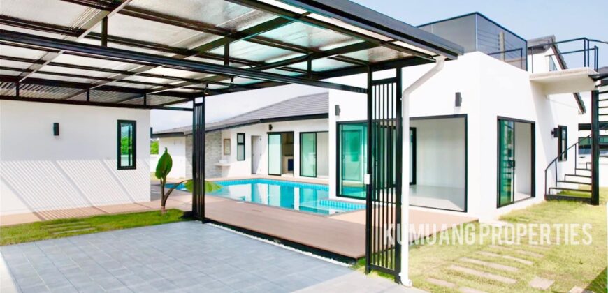 Pool Villa สร้างใหม่ เนื้อที่เยอะ ต.ท่าวังตาล อ.สารภี ใกล้วัดบวกครกเหนือ โรงเรียนนานาชาติเยอรมัน ถนนวงแหวนรอบ 3 เพียง 2 กม.