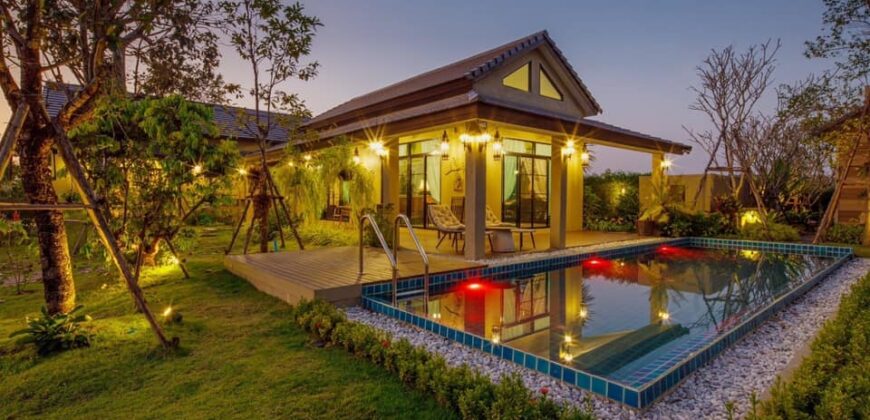 Pool Villa ติดริมน้ำ เนื้อที่เกือบ 1 ไร่ ต.ท่าวังตาล อ.สารภี จ.เชียงใหม่ ใกล้ถนนวงแหวนรอบ 3, วัดป่างิ้ว, สะพานป่าแดด – ท่าวังตาล