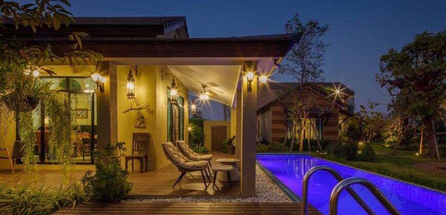 Pool Villa ติดริมน้ำ เนื้อที่เกือบ 1 ไร่ ต.ท่าวังตาล อ.สารภี จ.เชียงใหม่ ใกล้ถนนวงแหวนรอบ 3, วัดป่างิ้ว, สะพานป่าแดด – ท่าวังตาล