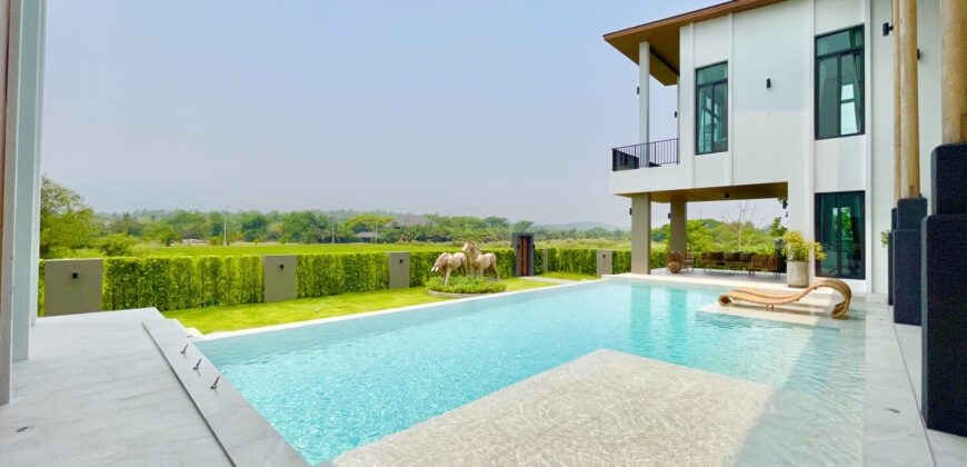 Pool Villa สร้างใหม่ 2 ชั้น วิวภูเขา วิวทุ่งนา บนเนื้อที่เกือบ 1 ไร่ ต.ห้วยทราย อ.แม่ริม จ.เชียงใหม่ ใกล้โรงเรียนนานาชาติเปรม 3 นาที, อบต.ห้วยทราย