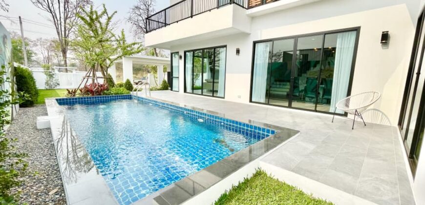 Pool Villa สร้างใหม่ 2 ชั้น ต.สันผักหวาน อ.หางดง จ.เชียงใหม่ ใกล้สนามบินเชียงใหม่ บิ๊กซีแม่เหียะ