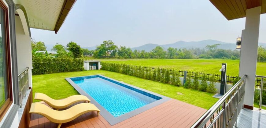 Pool Villa สร้างใหม่ ชั้นเดียว วิวดอย วิวทุ่งนา ต.เชิงดอย อ.ดอยสะเก็ด จ.เชียงใหม่ ใกล้ สถานีตำรวจภูธรดอยสะเก็ด, โรงเรียนดอยสะเก็ดวิทยาคม