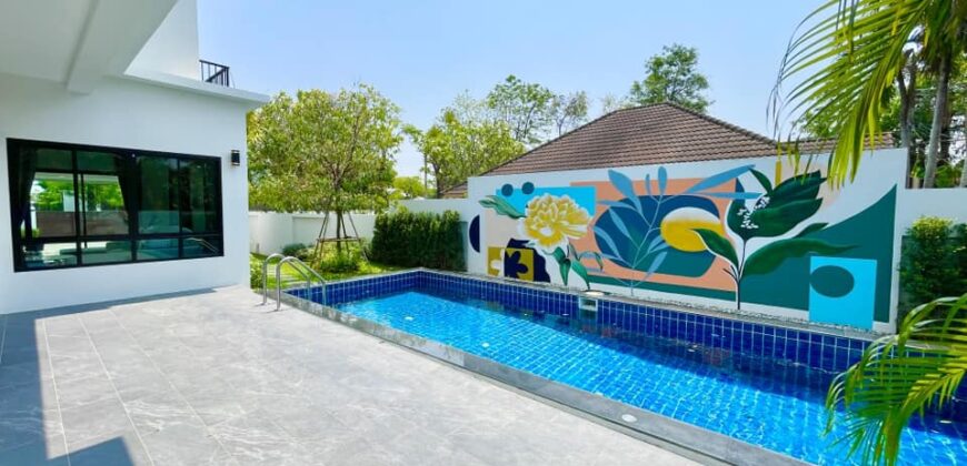 Pool Villa สร้างใหม่ 2 ชั้น ต.สันผักหวาน อ.หางดง ใกล้สนามบินเชียงใหม่ บิ๊กซีแม่เหียะ